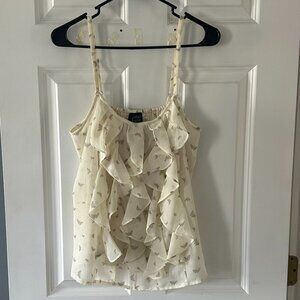 Ruffled Tank Top - Adjustable Strap